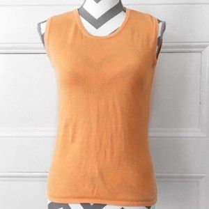 Modern Soul Beautiful Light Orange 100% Cotton Pullover Sleeveless Knit Blouse